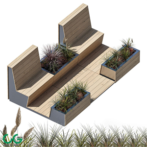 Parklet with two benches
